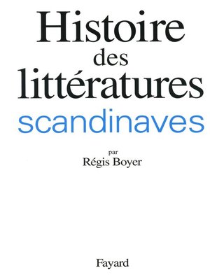 cover image of Histoire des littératures scandinaves